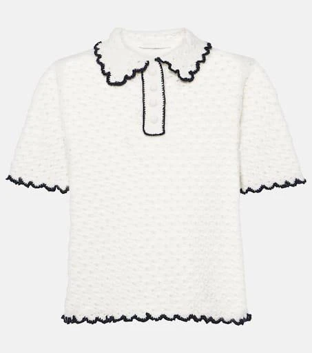 Zimmermann Halliday pointelle scalloped polo shirt 1