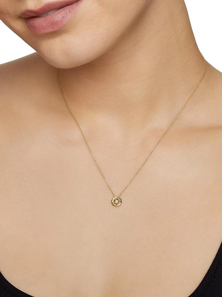 David Yurman Petite Infinity Pendant Necklace in 18K Yellow Gold with Diamonds, 8mm 3