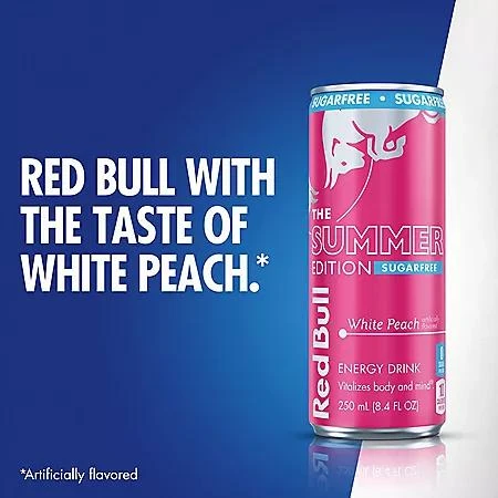RED BULL Red Bull Sugar Free Summer Edition White Peach 8.4 fl. oz., 24 pk. 6