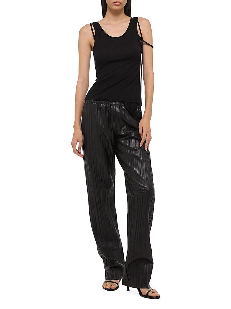 Helmut Lang Strap Draped Stretch Cotton Tank