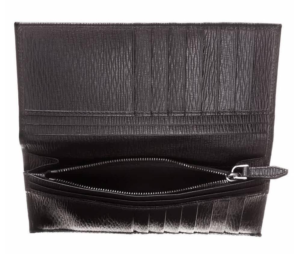 Salvatore Ferragamo Salvatore Ferragamo Men's Black Leather Organizer Wallet