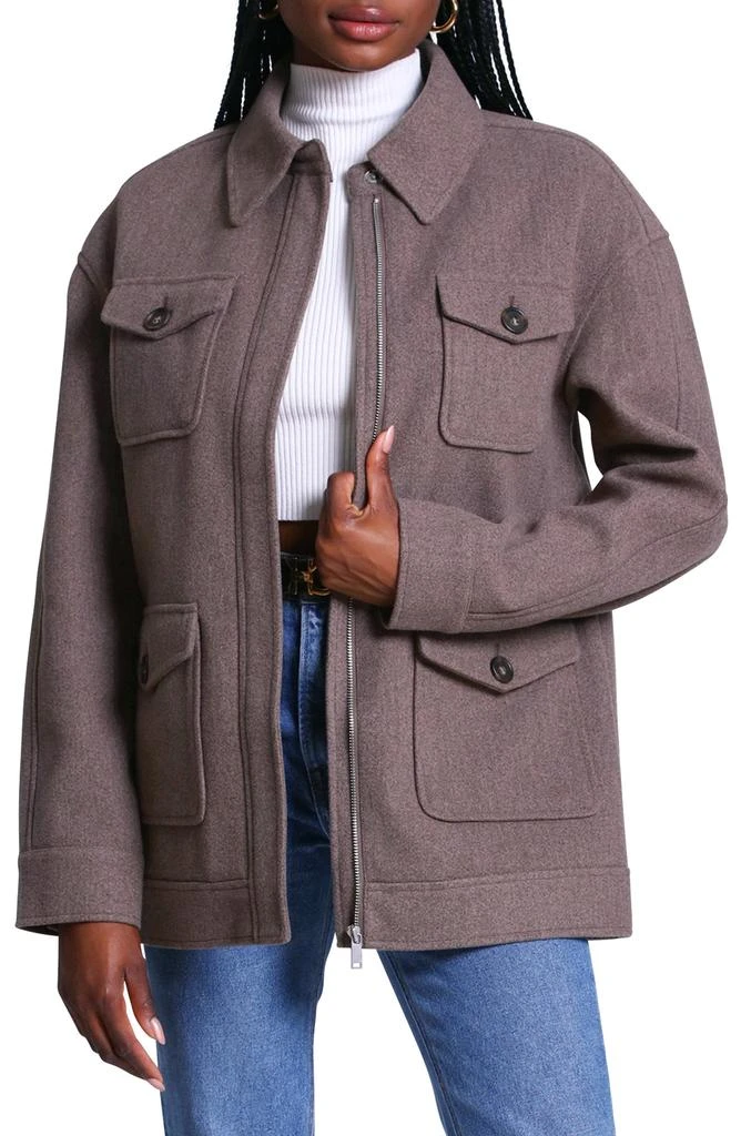 Avec Les Filles Relaxed Faux Wool Utility Shacket 1