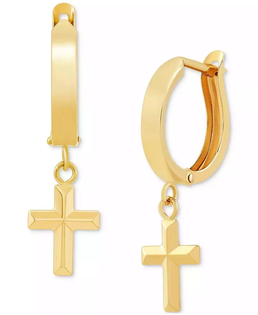 Macy's Cross Dangle Hoop Earrings in 10k Gold 4