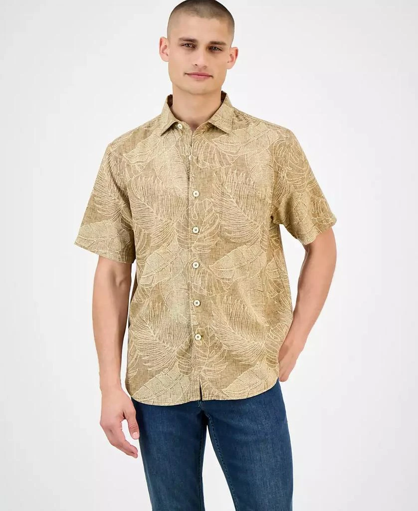 Tommy Bahama Men
s Sand Desert Leaf-Print Linen Blend Shirt 1