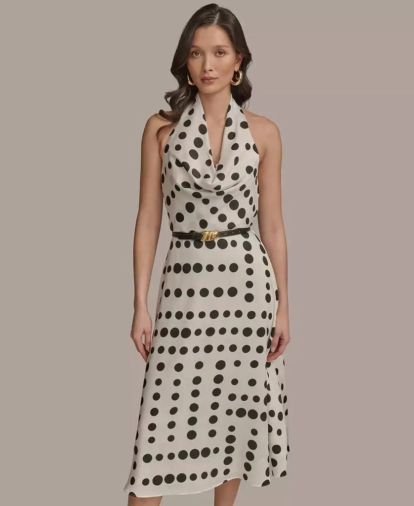 polka dot belted a line dress Cristina Dress w. PVC Belt main image 0