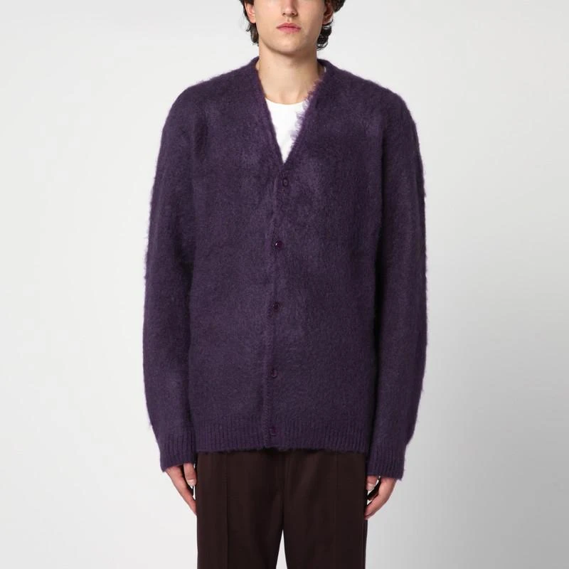 Needles Cardigan viola in misto mohair 1