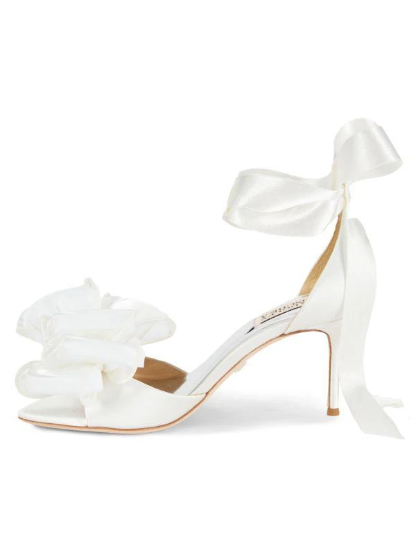 Badgley Mischka Neryssa Bow Trim Satin Sandals 4