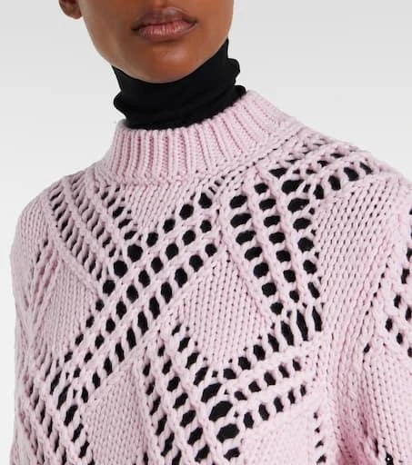 Jil Sander Lace-trimmed virgin wool sweater 4