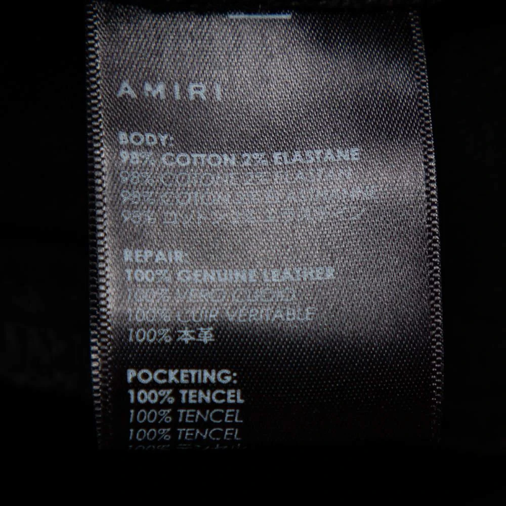AMIRI Amiri Black Denim Side Chain Detail Distressed Skinny Jeans M 7