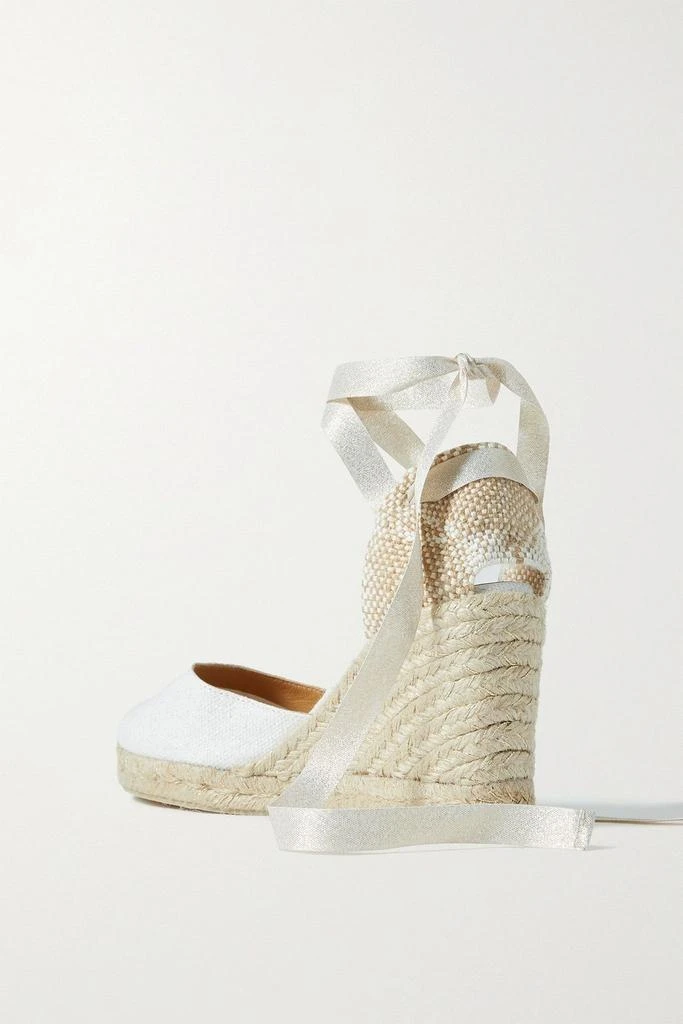 CASTAÑER Carina 80 metallic canvas wedge espadrilles 3