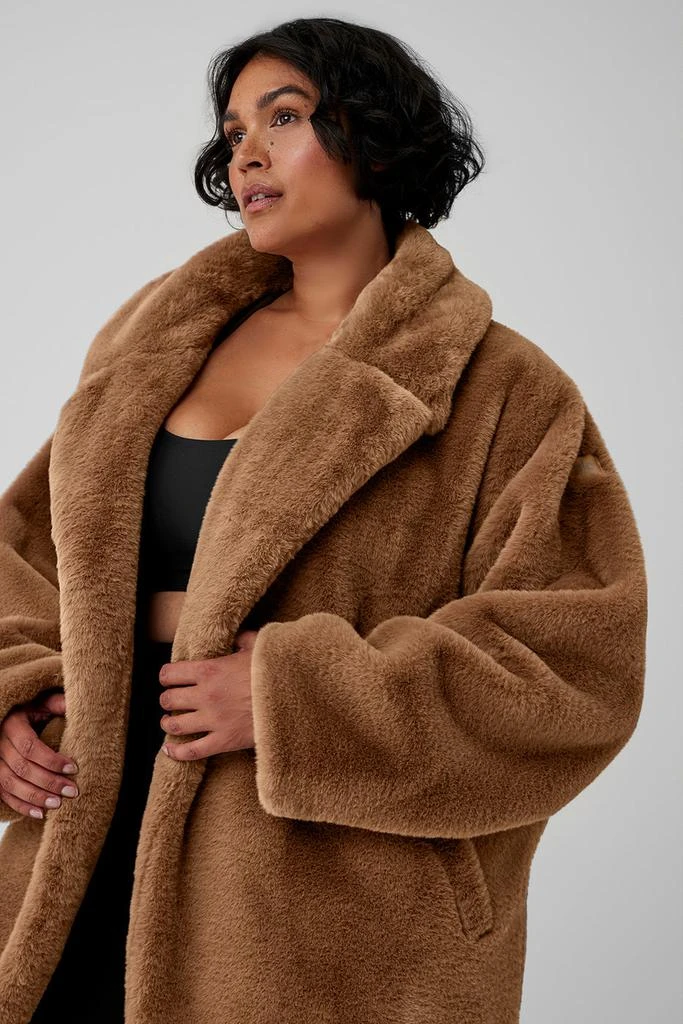 Alo Oversized Faux Fur Trench - Toasted Almond 8