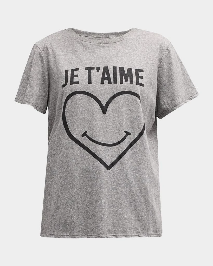 Cinq a Sept Smiling Heart Heathered Graphic T-Shirt 1