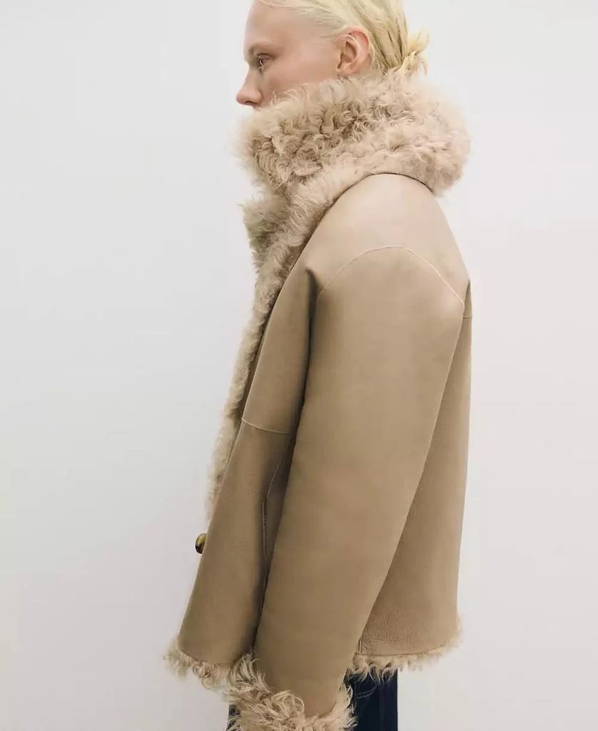 Mango Women's Reversible Leather Coat 7