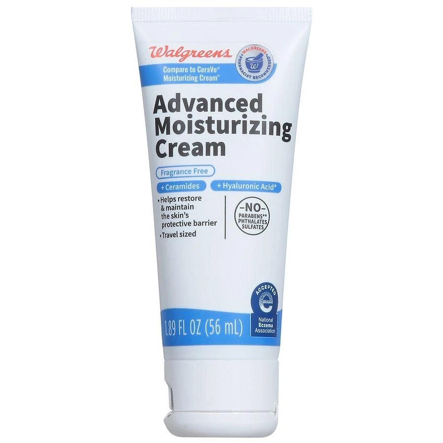 Walgreens Advanced Moisturizing Cream, Travel Size Fragrance Free 1