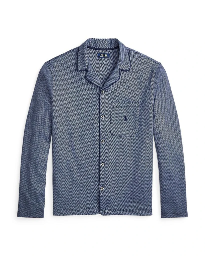 Ralph Lauren Jacquard Knit Herringbone Pajama Shirt 4