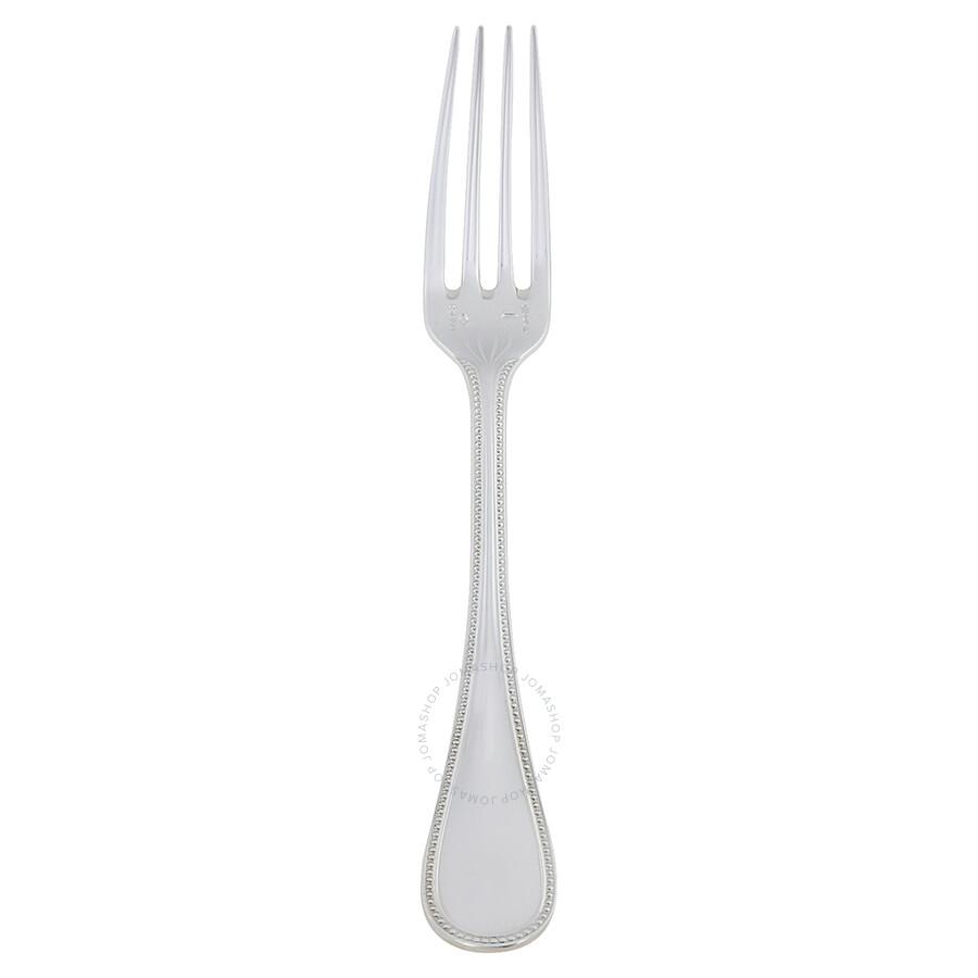 Christofle Sterling Silver Perles Dessert Fork 1416-015