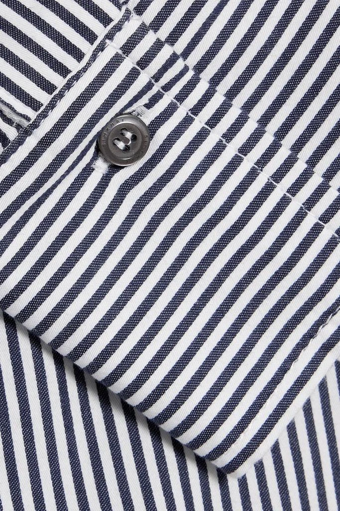 SIMKHAI Renata cropped striped cotton-poplin shirt 4