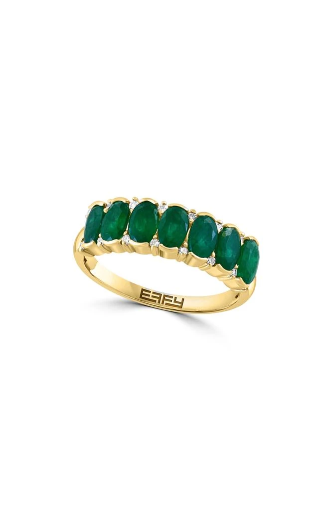 14K Yellow Gold Emerald Diamond Ring – On Sale Now with Up to 65