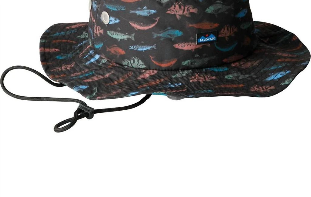 KAVU Men's Digital Print Polyester Bucket Hat In Fish Stamp 1