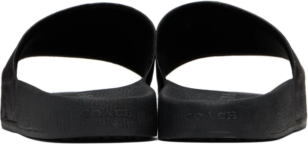 Coach Black Coated Canvas Pool Slides 2