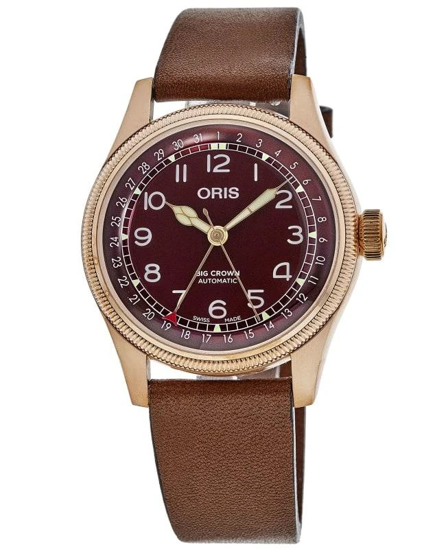 Oris Oris Big Crown Bronze Pointer Date Automatic Red Dial Brown Leather Strap Men's Watch 01 754 7741 3168-07 5 20 58BR 1