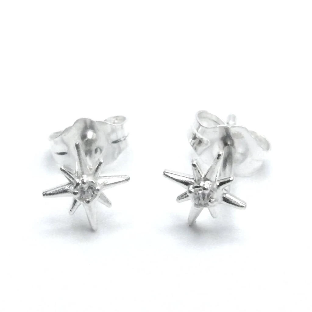 Jessica Elliot Women
s Tiny North Star Studs With Cz In Sterling Silver