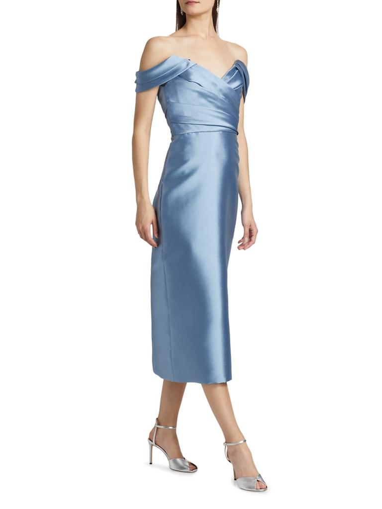 Amsale Mikado Off-The-Shoulder Cocktail Dress