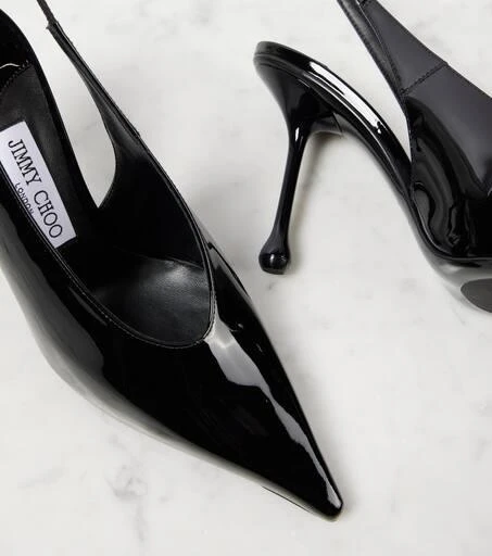 Jimmy Choo Isa 95 patent leather slingback pumps 5