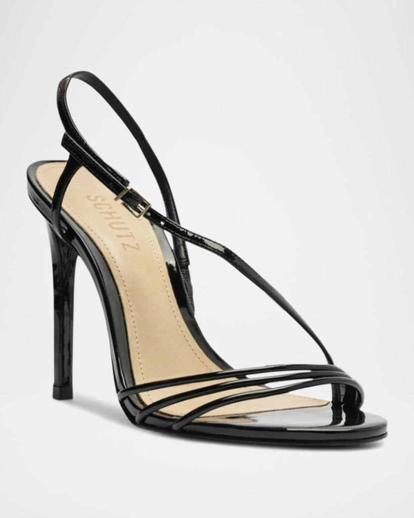 Schutz Inez Strappy Leather Slingback Sandals 2