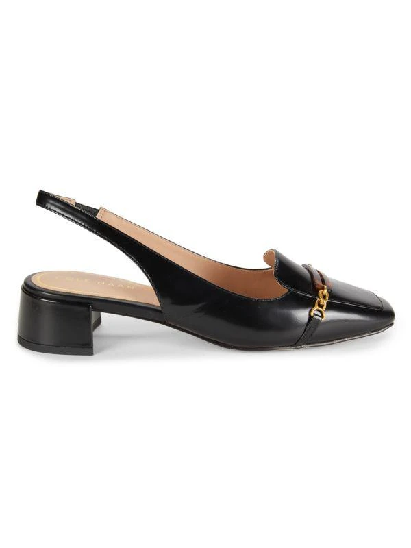 Cole Haan Penley Block Heel Leather Slingback Pumps 1