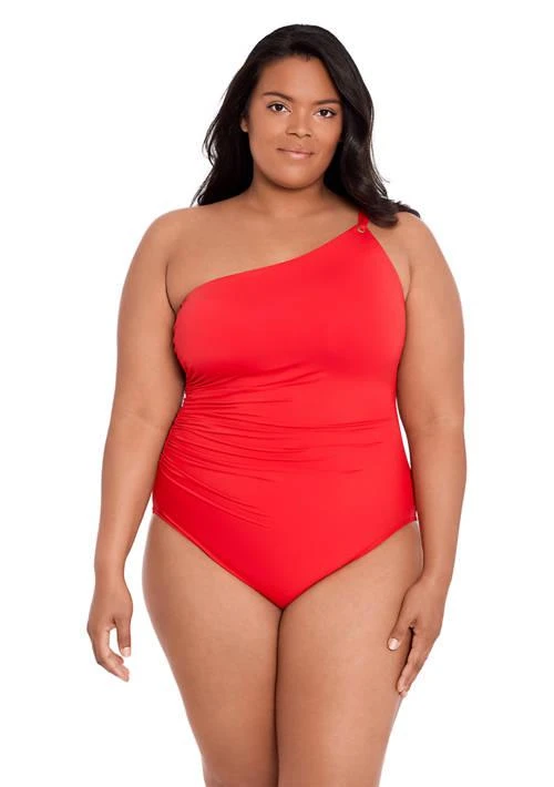 Ralph Lauren Ralph Lauren Plus Size Double Strap One Shoulder One Piece Swimsuit 1