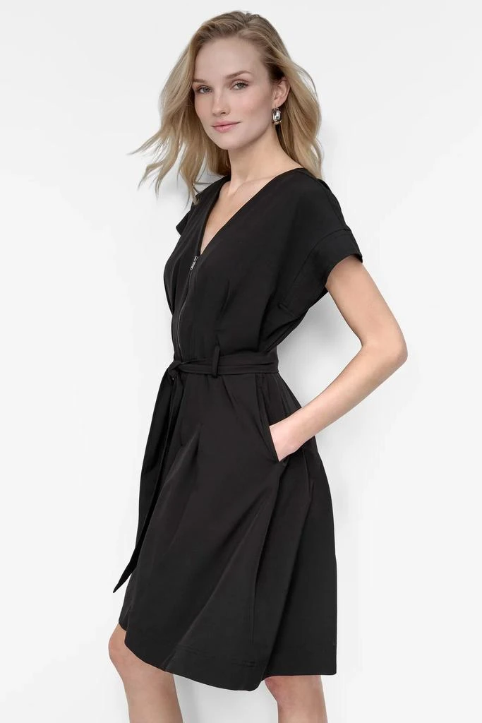 DKNY FIT & FLARE ZIP-FRONT DRESS 7