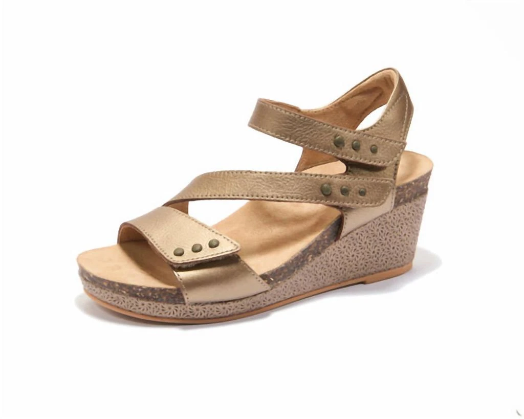 Halsa Footwear Women's Giselle Wedge Heels In Bronze 3