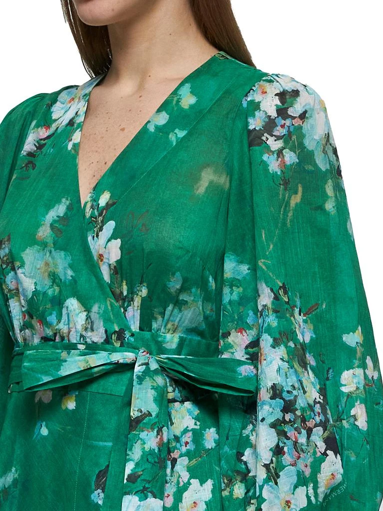 Zimmermann ZIMMERMANN | Green Everley wrap midi dress | Women | 1 4