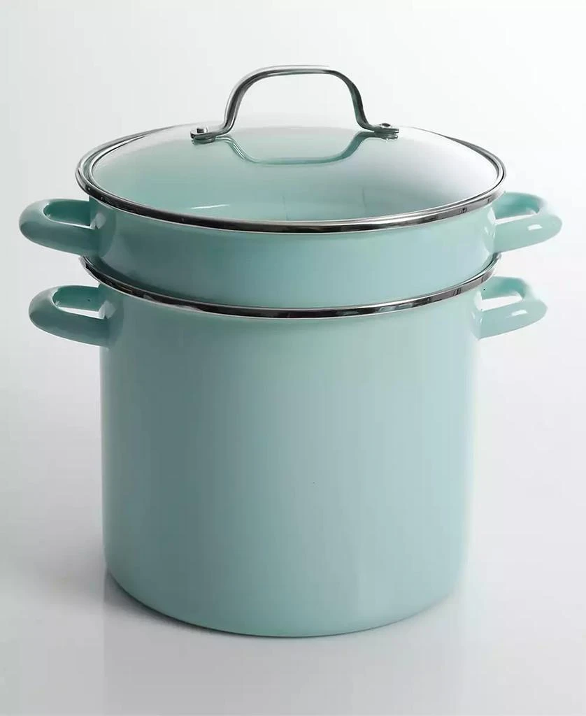 Martha Stewart Thayer Enamel On Steel 8 Quart Stock Pot with Steamer 2