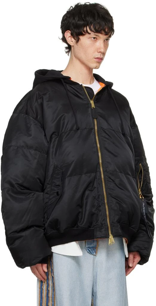 Vetements Black Quilted Hooded Reversible Bomber Jacket 2