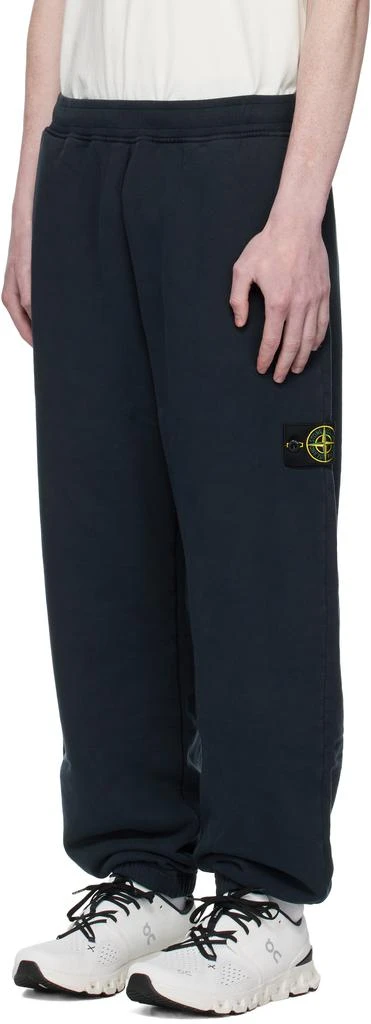 Stone Island Navy 6200004 Brushed Organic Cotton Fleece Sweatpants 4