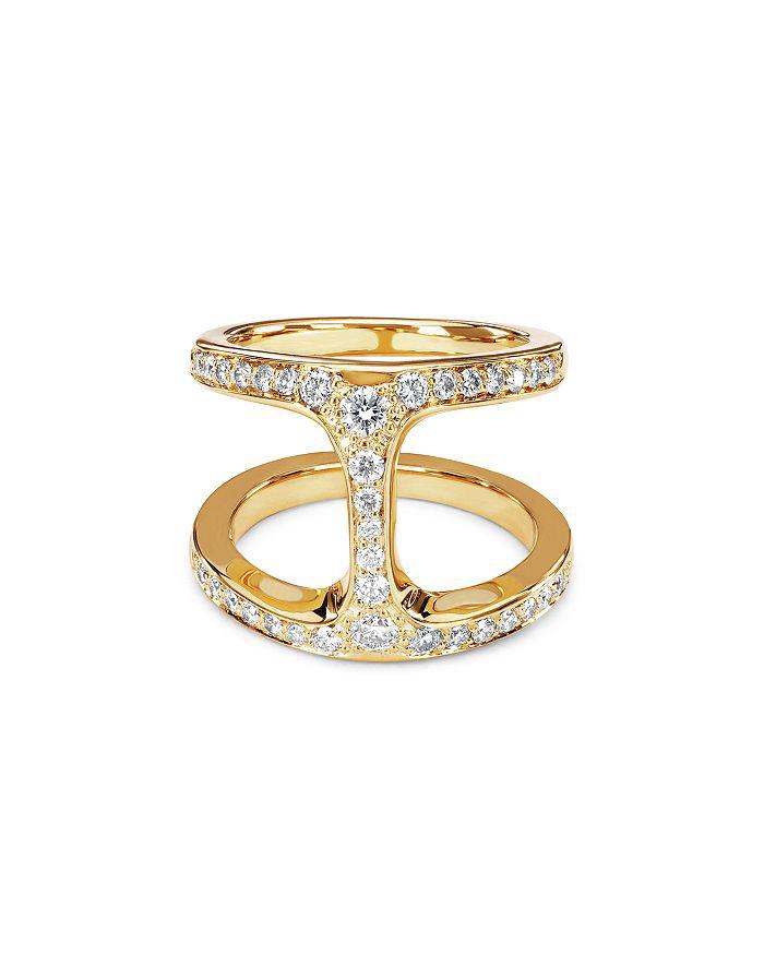 Hoorsenbuhs 18K Yellow Gold Phantom Diamond Double Row Statement Ring