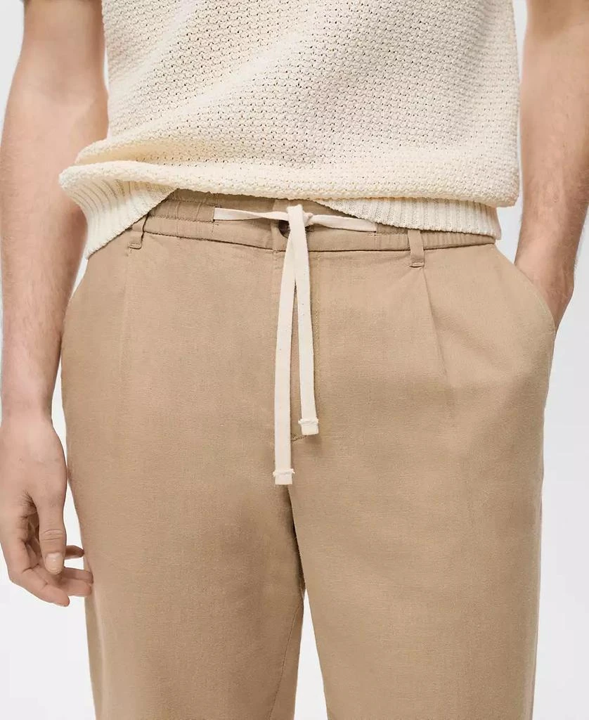 Mango Men's Slim-Fit Linen-Blend Drawstring Pants 5