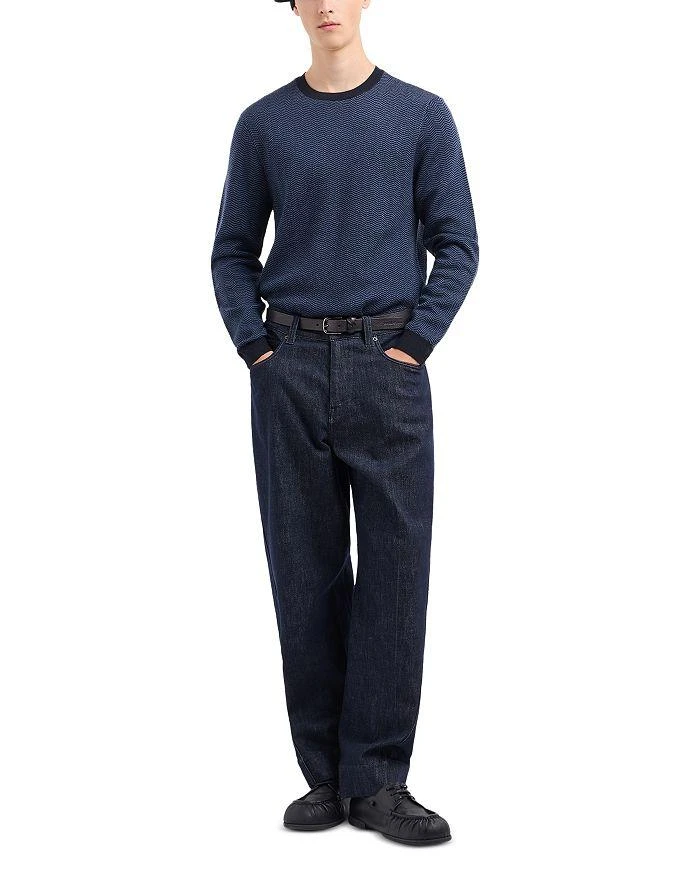 Emporio Armani Wool Chevron Jacquard Regular Fit Sweater 2