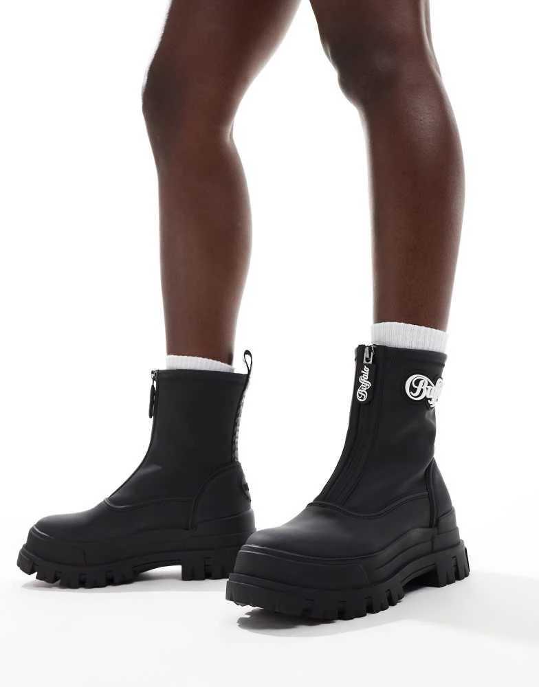 Buffalo Buffalo Aspha rain zip up boot in black 4