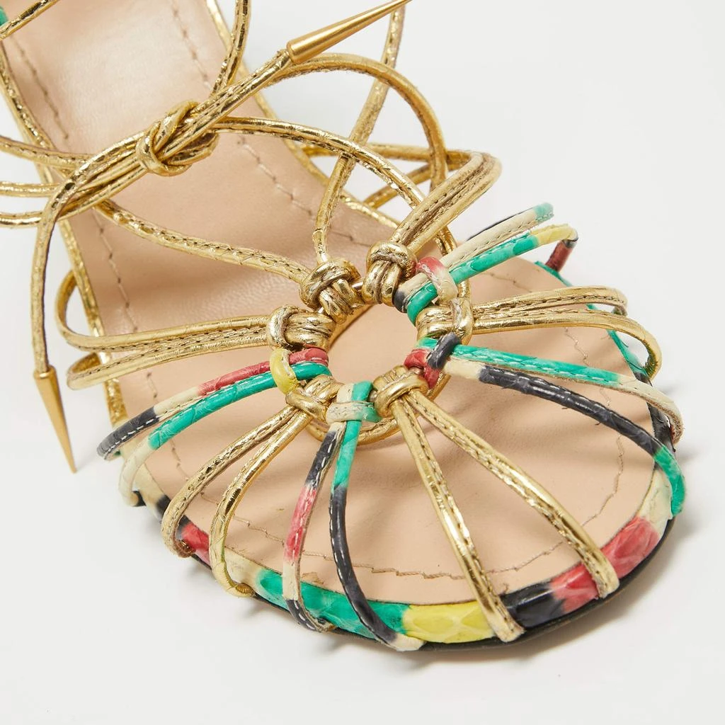 Dior Dior Multicolor Leather Stripy  Ankle Wrap Sandals Size 40.5 7