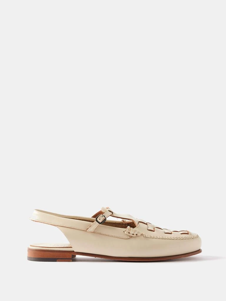 Hereu Roqueta leather slingback loafers 1