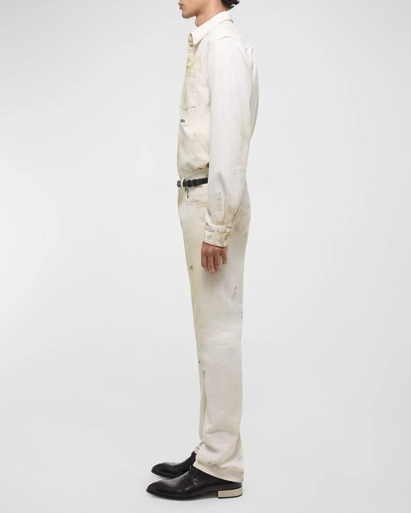 Helmut Lang Men's Low-Rise Jeans with Paint Splatter 5