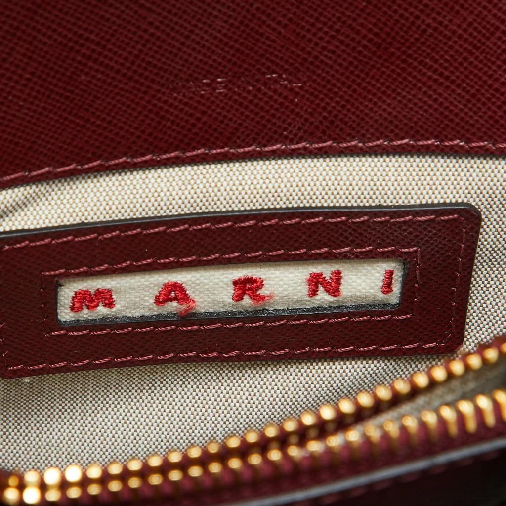 Marni Marni Burgundy/Navy Blue Leather Trunk Shoulder Bag 10