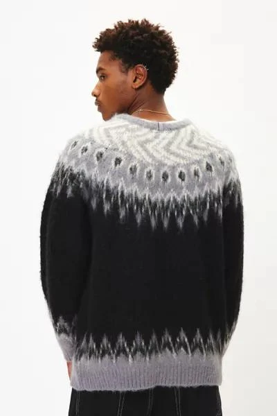 Manastash Manastash Aberdeen Fuzzy Patterned Knit Crew Neck Sweater 2