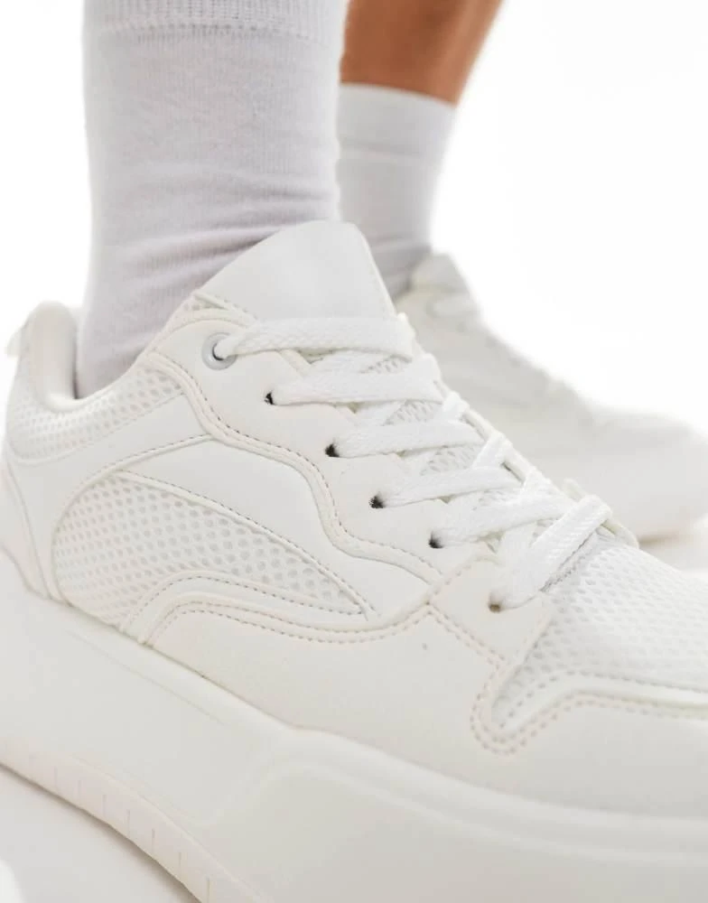 ASOS ASOS DESIGN lace up trainers in white with chunky sole 4