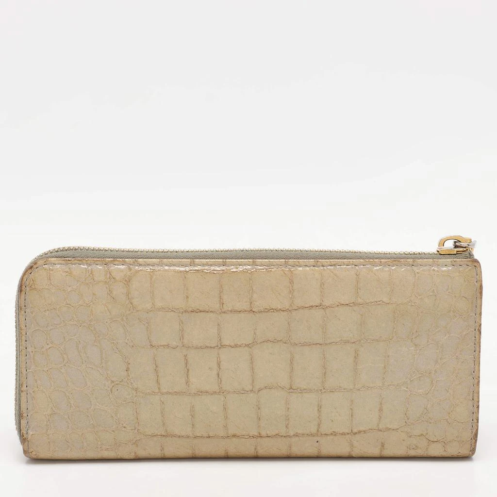 Miu Miu Miu Miu Light Green Croc Embossed Patent Leather Continental Wallet 6