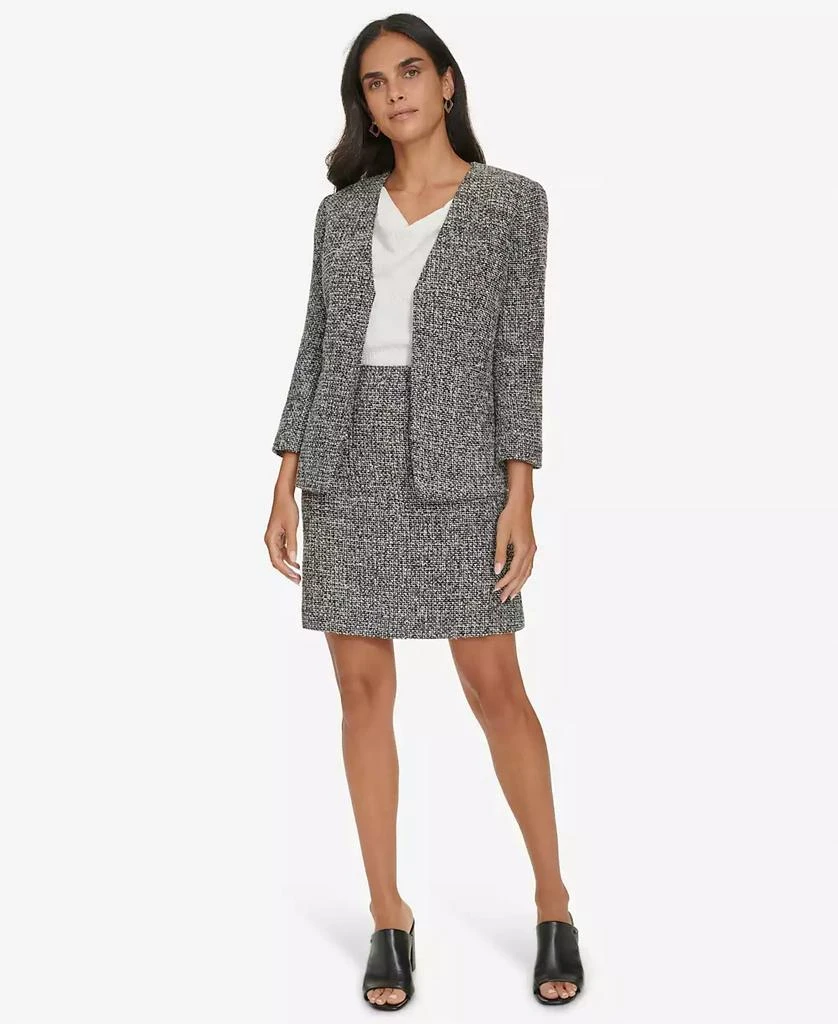 Calvin Klein Women's Tweed Open-Front Blazer 4