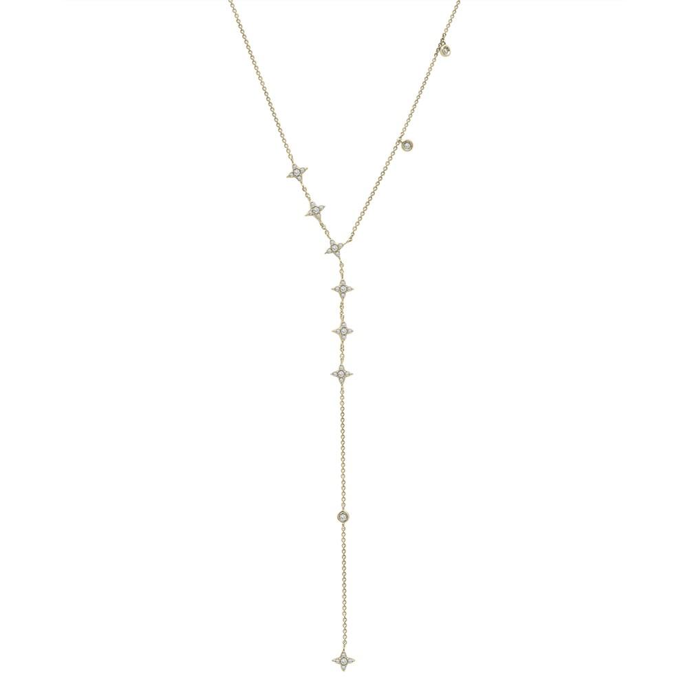 Wrapped Diamond Lariat Choker Necklace (1/4 ct. t.w.) in 10k Gold, 14" + 2" extender, Created for Macy's
